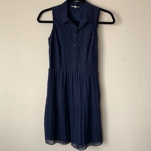 Navy collared, sleeveless Madison Jules Dress